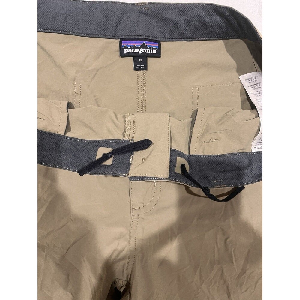 Patagonia Quandary Nylon Hiking Shorts Mens’s Tan Khaki Pockets Drawstring Sz 38 - Picture 5 of 10